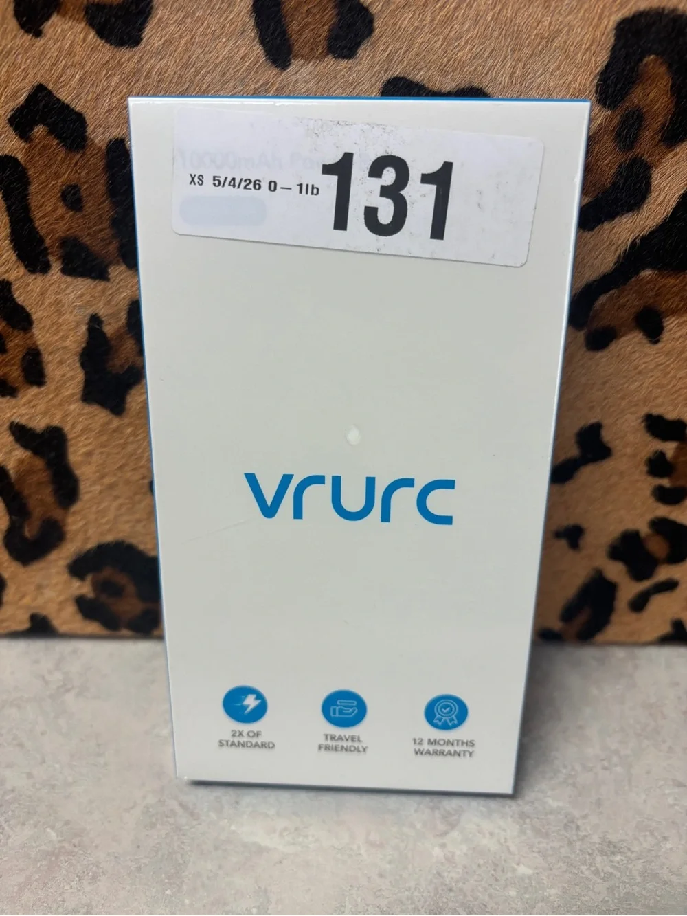 NEW VRURC 10000mAh Portable Charger Power Bank w/ Built-In AC Plug - White
